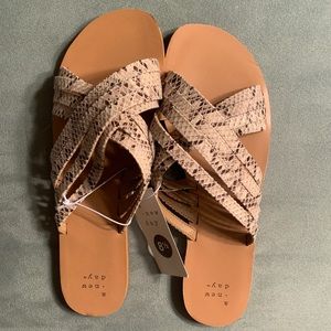 Crossband Strappy Slide Sandals